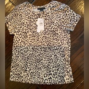 New with tags Sanctuary Brown and Cream Animal Print Short Sleeve Top XXS